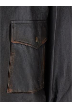 Brown leather bomber jacket SEMI COUTURE | Y5WT24U890